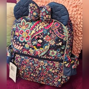VERA BRADLEY MICKEY MOUSE backpack blue bow🌹Disney Sensational Paisley Ears